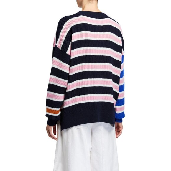 Christian Wijnants Kia Striped Sweater in Navy/Pink - sz Medium - Picture 3 of 12